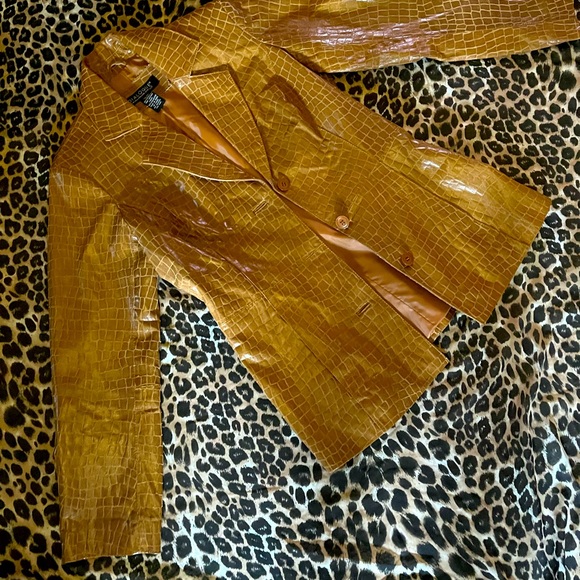 Embossed croc leather jacket - Picture 1 of 2